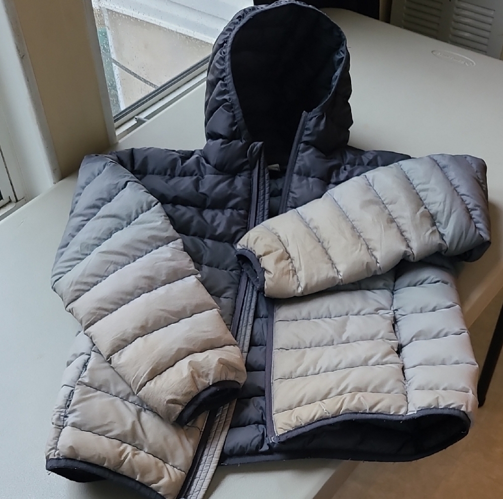 Eddie Bauer Kids Gradient Puffer Jacket - Black and Gray
